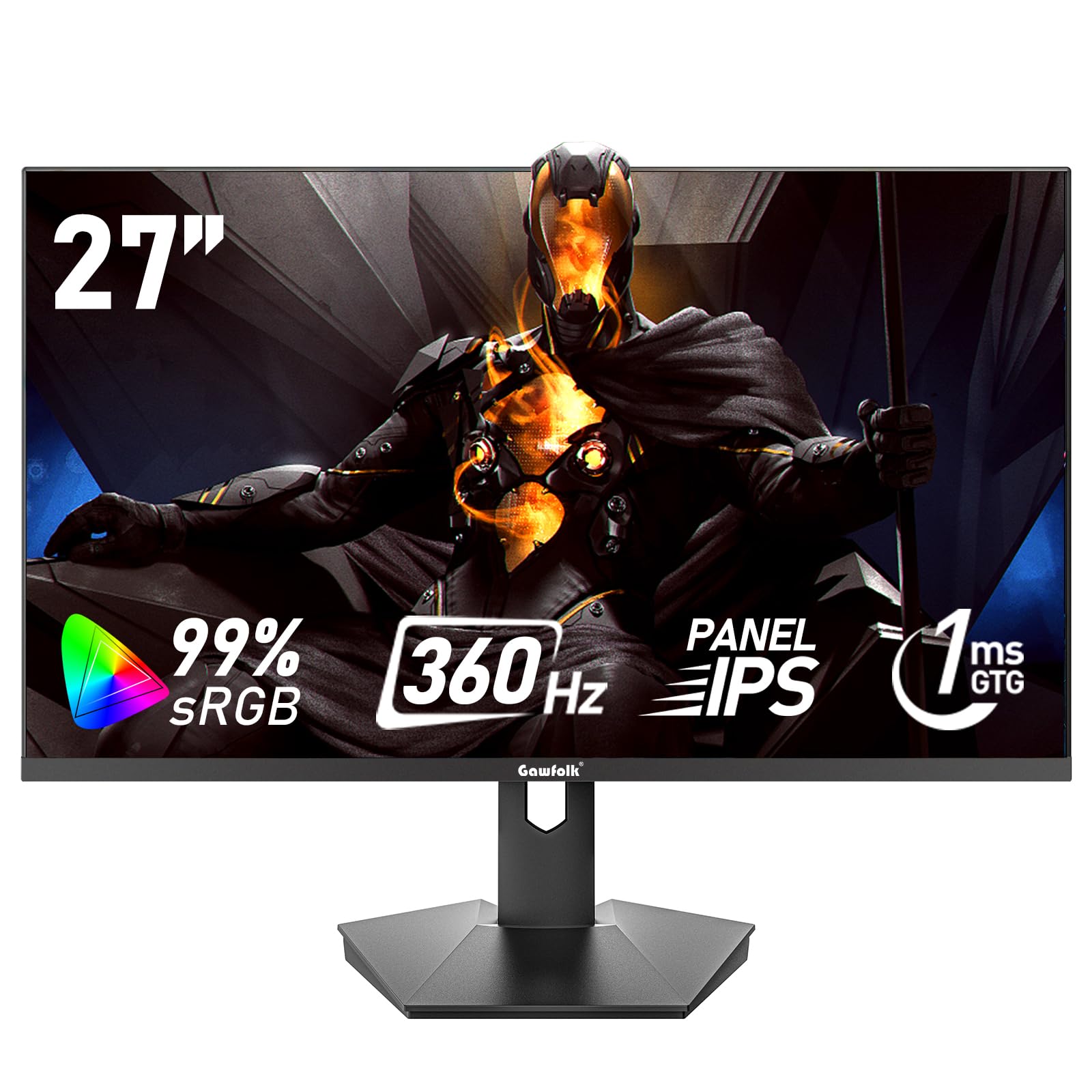 Écran PC Courbe Gawfolk 27 Pouces - Full HD 1920x1080, 100Hz, 1ms - FreeSync, Inclinable, VESA - Parfait Pour Jeu Et Bureau