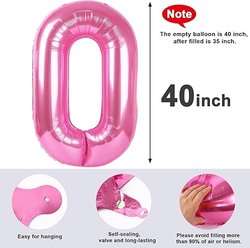 Vista 717 de Globos de números 0 de 40 pulgadas, globos negros de números para números 10, 20, 30, 40, 50, 60, 70, 80, 90, 100, globos de números 10, 20, 30, 40