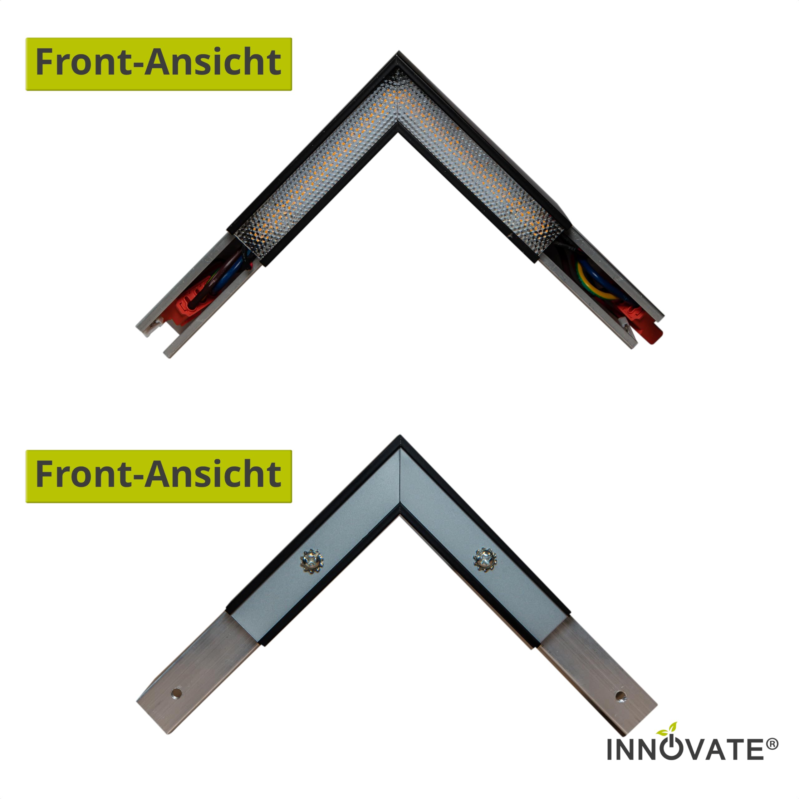 INNOVATE LED Eckverbinder für Linearsystem Up+Down | Verbinder für Pendelleuchte modular Weiss Warmweiss | (weiss, Eckverbinder)