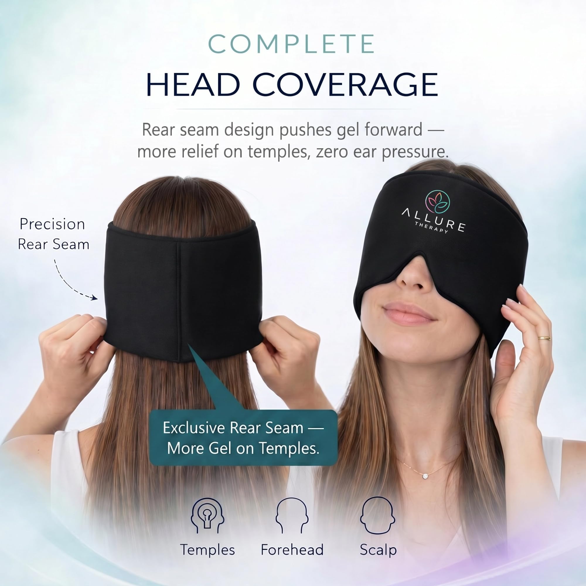 Migraine Relief Cap – Hot & Cold Therapy Headache Relief Cap with Digital Wellness Kit, 1.4 LB Gel, Full Head Compression Ice Cap for Migraines, Reusable Cooling Head Wrap — Amazon image 6