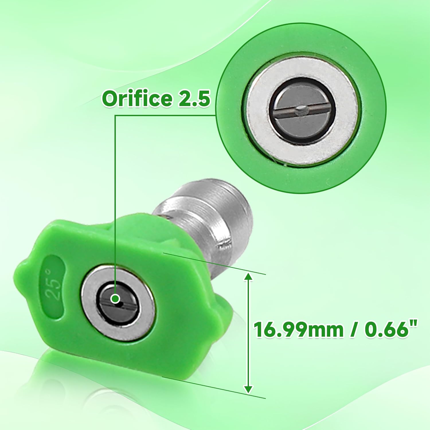 Tool Daily Pressure Washer Tips, 25 Degree Green Power Washer Nozzle Tips 7 Pack, 1/4 Inch Quick Connect, 4000 PSI