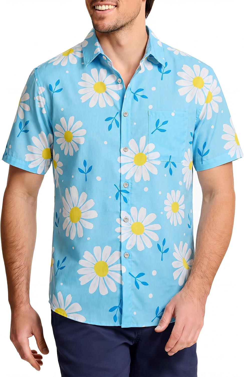 KYKU Men's Hawaiian Shirt Short Sleeve Button Down Beach Shirt with Pocket