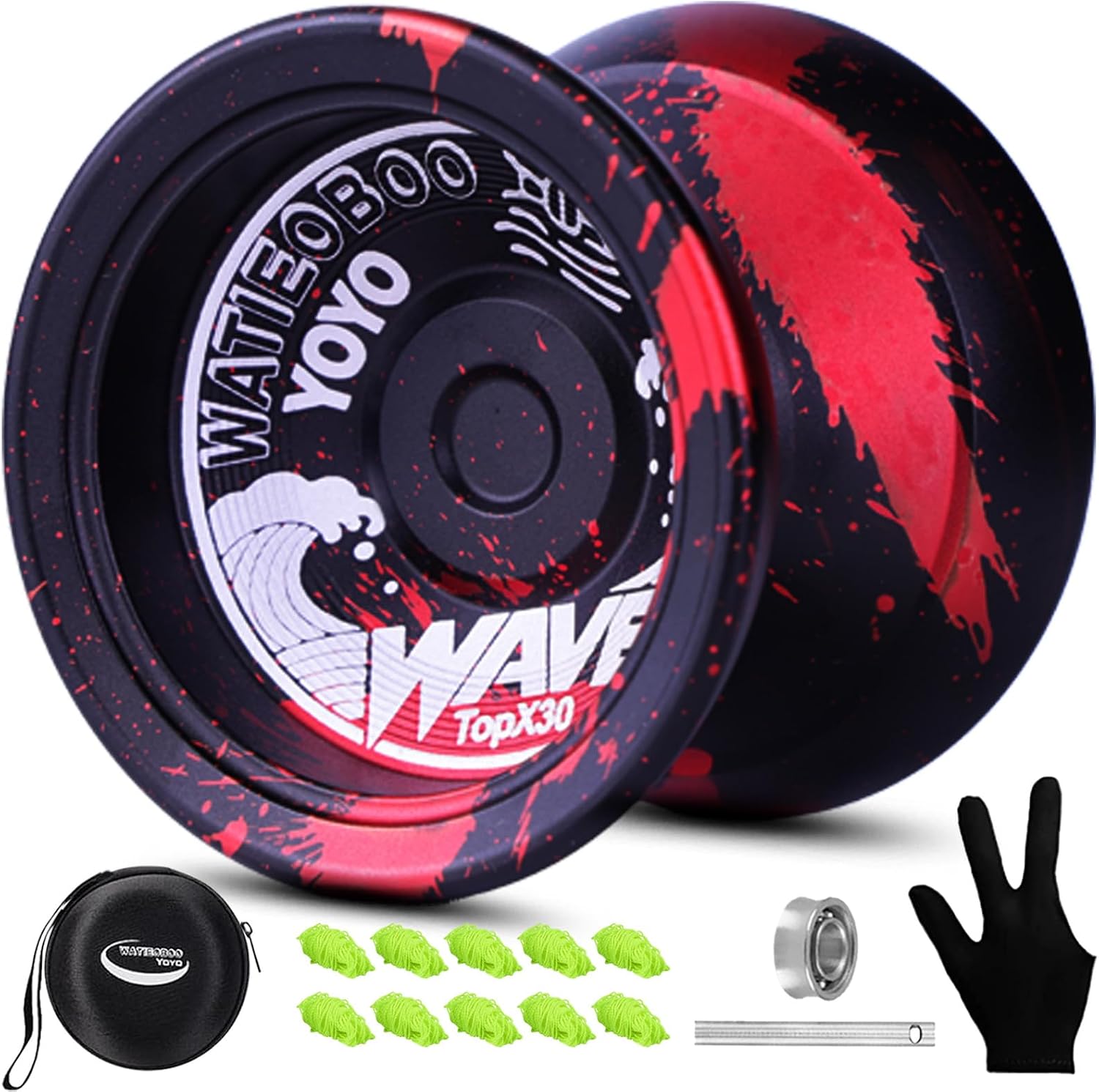 M18 Professional Dual-Mode Metal yoyo, Responsive and Non-Responsive, Suitable for yo-yo Beginners and Advanced Players, Butterfly yo yo Design, 1A 3A 5A String Pattern Complete Set