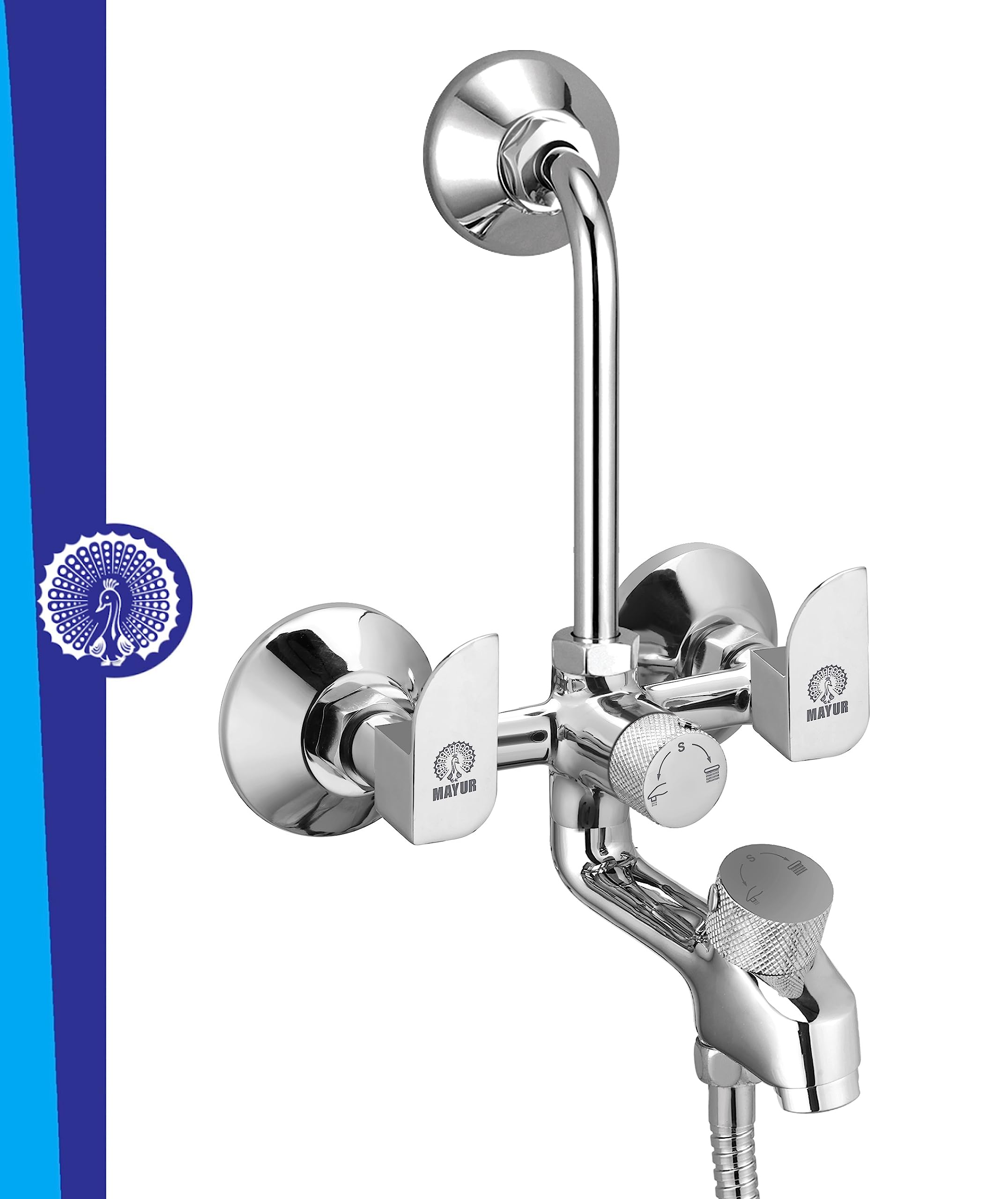 MAYUR ÖCICH Brass 3 in 1 Wall Mixer Tap for Bathroom with Overhead and Hand Shower Arrangement (Chrome Finish) for Hot and Cold Water (ALIVE) (B0D14DH3NG) Amazon Price History, Amazon Price Tracker