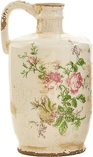 27 Vintage Ceramic Jug Decor Ideas That Never Go Out Of Style 16 Nearly Natural 10in. Tuscan Ceramic Floral Print Pitcher