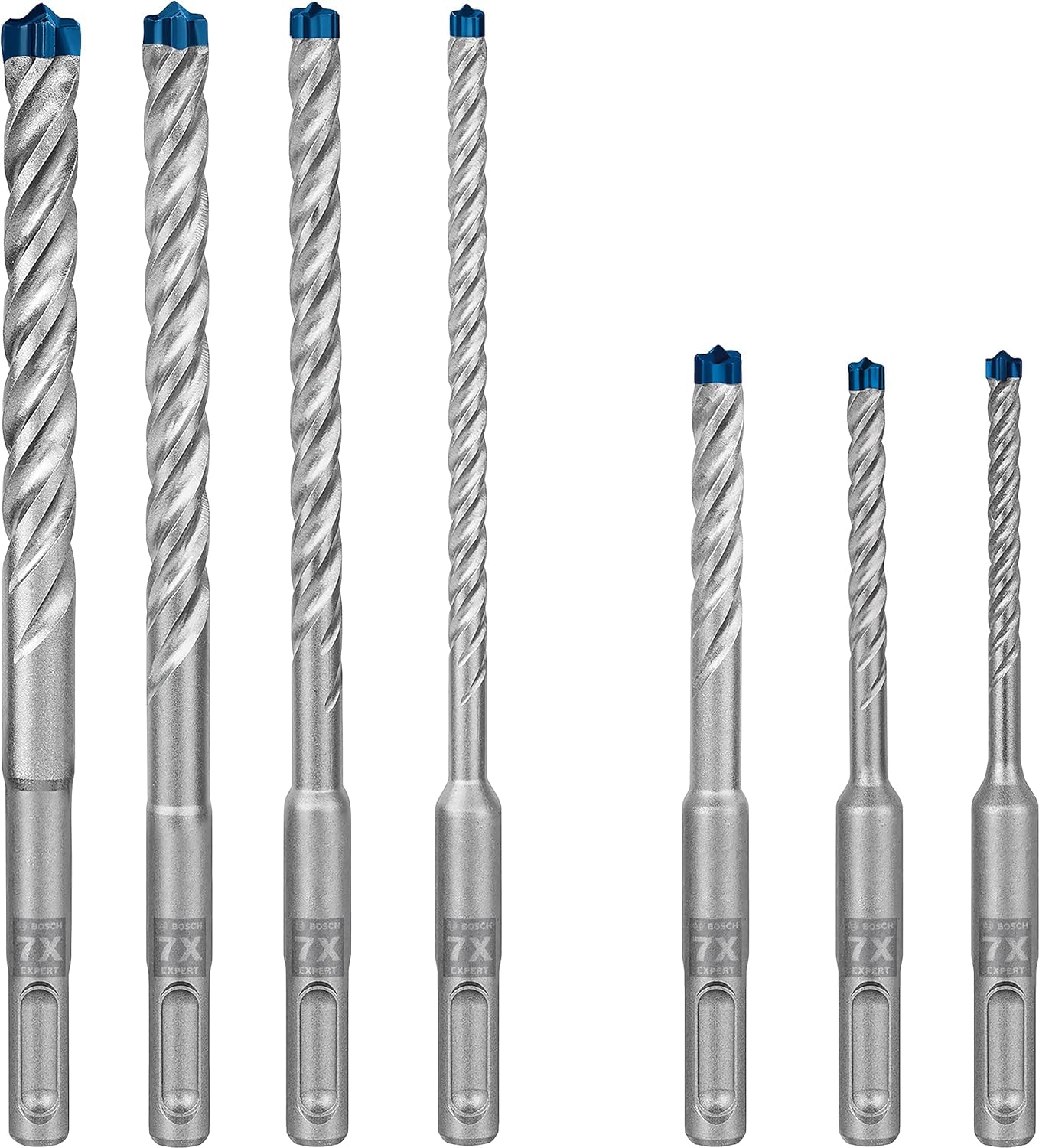Bosch Professional GBH 2-26 F - Martillo perforador (Ø máx. hormigón 26 mm, SDS plus + cilíndrico, en maletín) + Set de 7 brocas para martillo Expert SDS plus-7X (para Hormigón armado, Ø 5-12 mm)