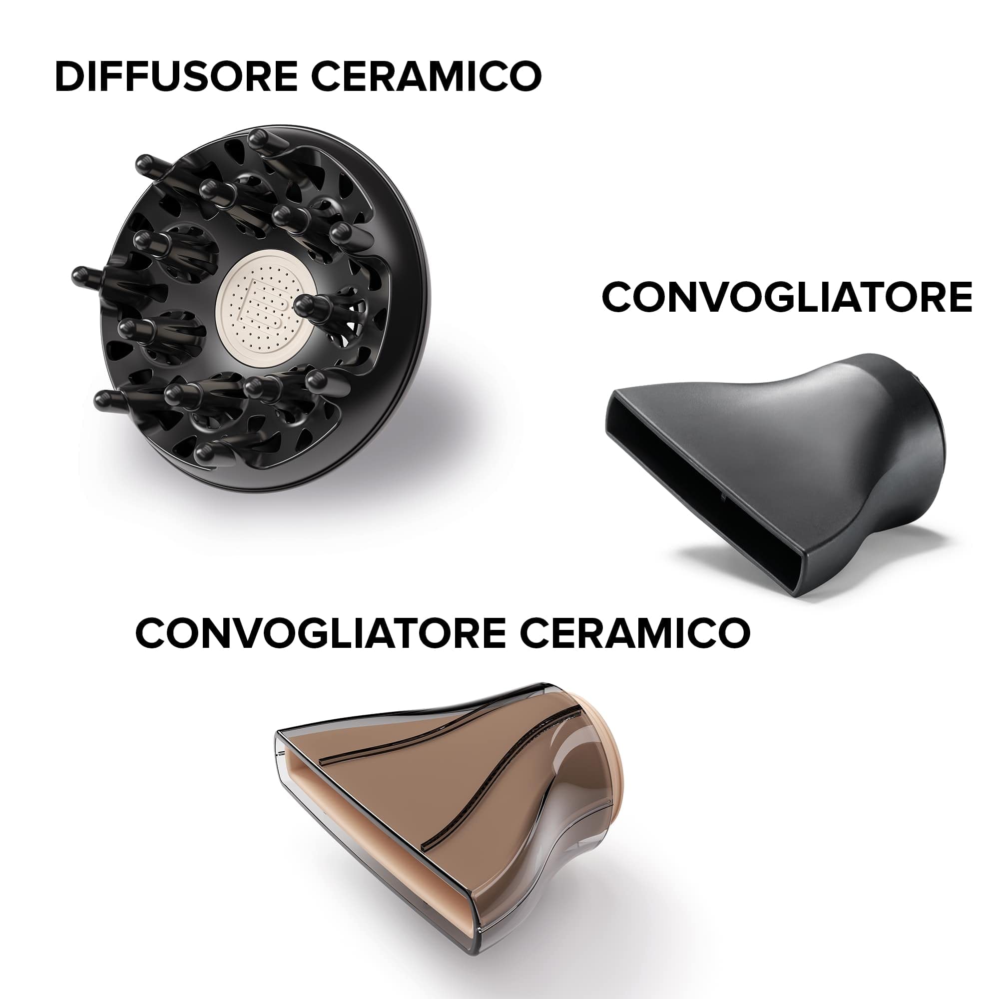 Bellissima Imetec My Pro Ceramic P5 3800, Asciugacapelli a Ioni Professionale 2300W per Capelli Morbidi e Luminosi. Phon con inclusi Diffusore e Convogliatore Ceramico
