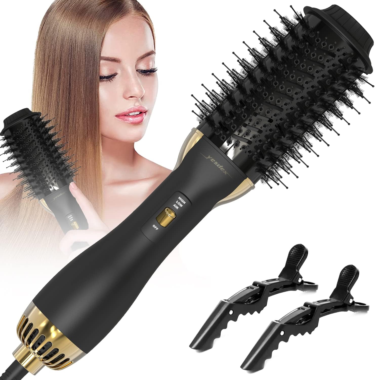 YESDEX Hair Dryer Blow Brush, One Step Hot Air Brush, 4IN1 Blow Dryer