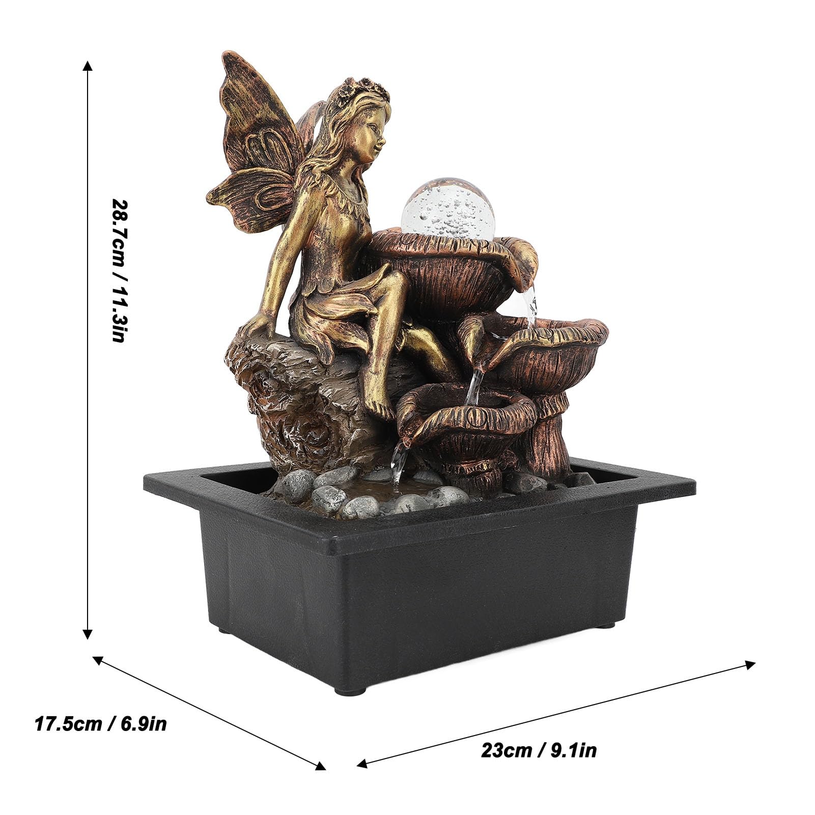 Fuente de Cascada de Mesa Bomba USB silenciosa Luz LED
