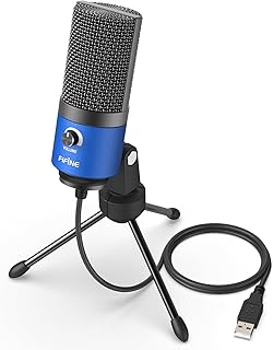 FIFINE USB Microphone PC, Microphone for Mac PS4 PS5, Streaming Microphone with Stand, Studio Quality Recording Condenser ...