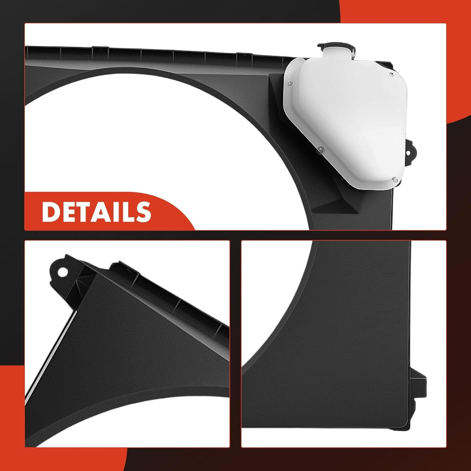 A-Premium Radiator Fan Shroud With Reservoir Compatible with Toyota Tacoma 2016 2017 2018 2019 2020 2021 2022 2023 2.7L, Replace # 167110C290