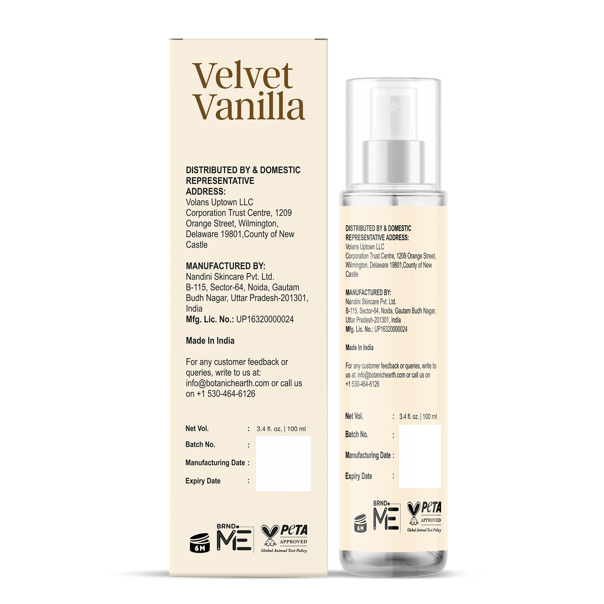 Botanic Hearth brume parfumée femme pour cheveux et corps à la vanille | déodorant longue durée pour cheveux et parfum corporel pour femmes et hommes | fraîcheur toute la journée | 100 ml (3.4 Fl Oz)
