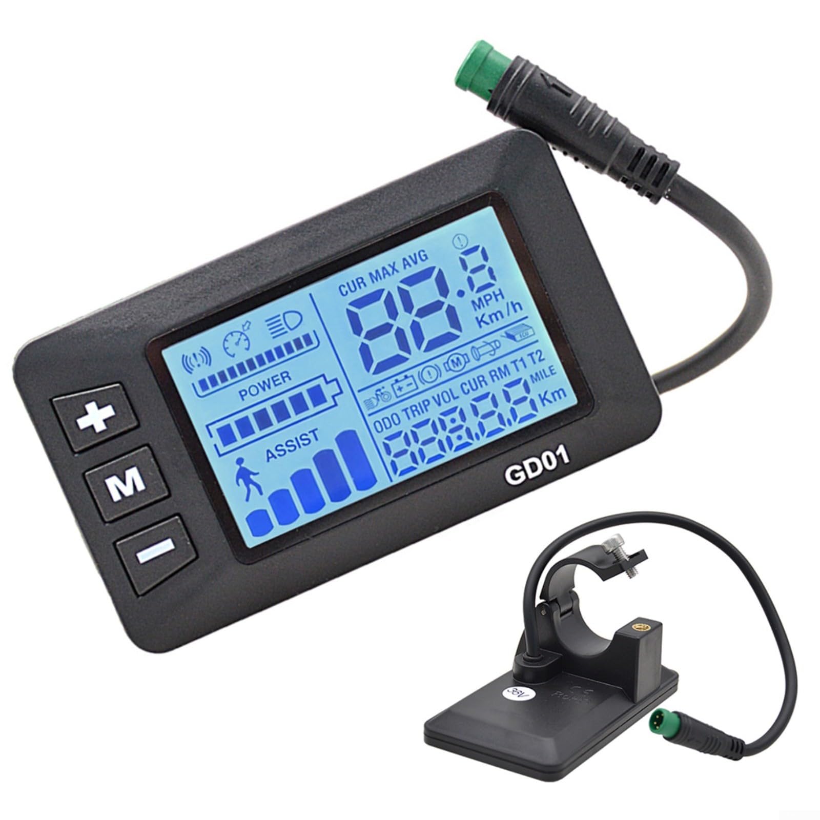 Display LCD per Bicicletta Elettrica GD01 Monitor a 5 Pin 24V/36V/48V Display LCD per Bicicletta