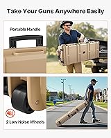 Vista 86 de VEVOR Rifle Case, Rifle Hard Case with 4 Layers Fully-protective Foams, Lockable Hard Gun Case with Wheels, IP67 Waterproof & Crushproof, for Rifles