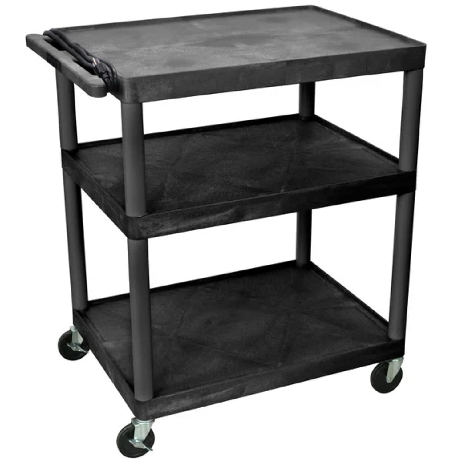FSE 373-LP40E-B 40"H AV Cart - 3 Large Shelves Electric