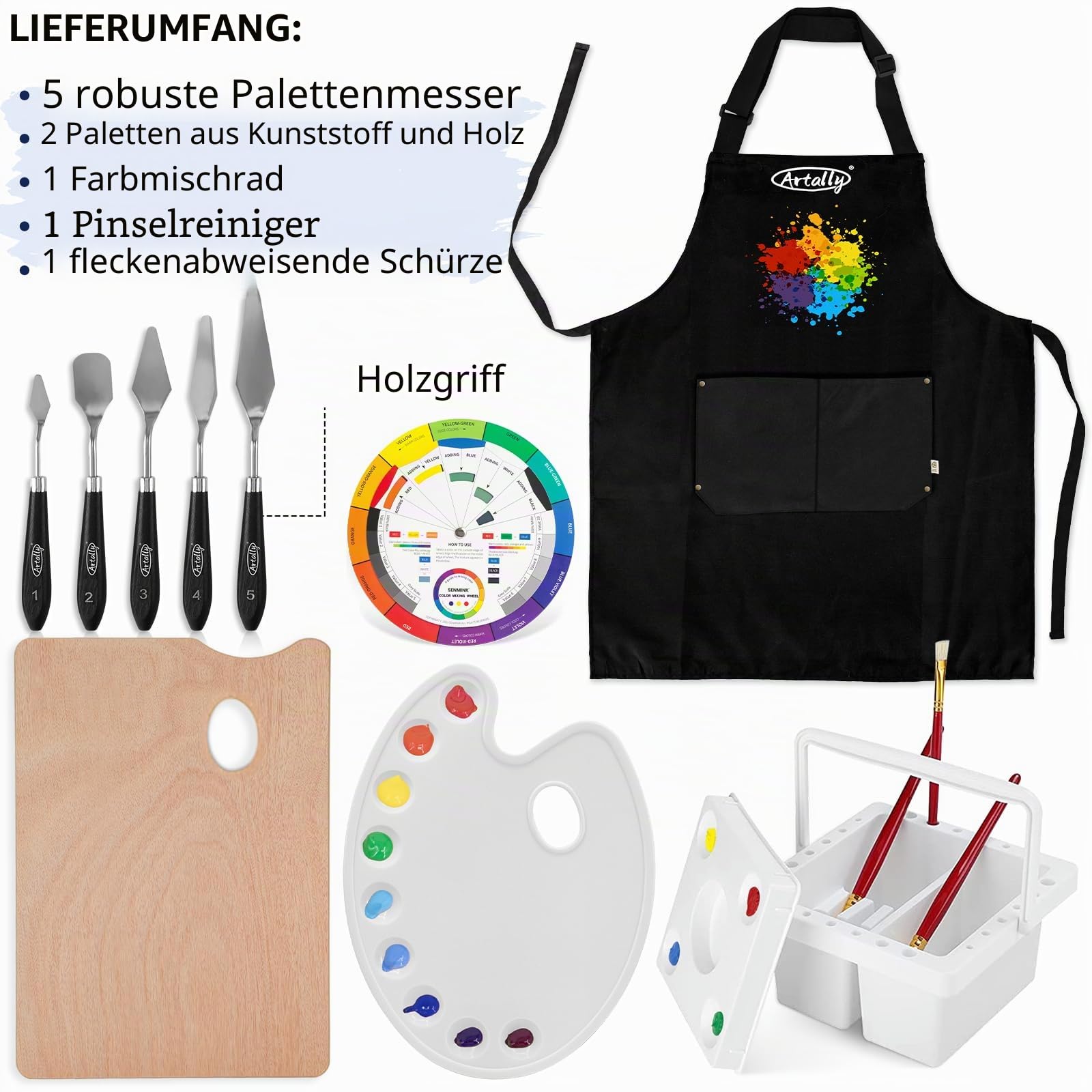 Professionelles 187-teiliges All-in-One-Malset mit Staffelei aus Aluminium und Buchenholz, 96 Acryl-, Aquarell- und Ölfarben, komplettes Malset für Erwachsene, Künstler und Anfänger