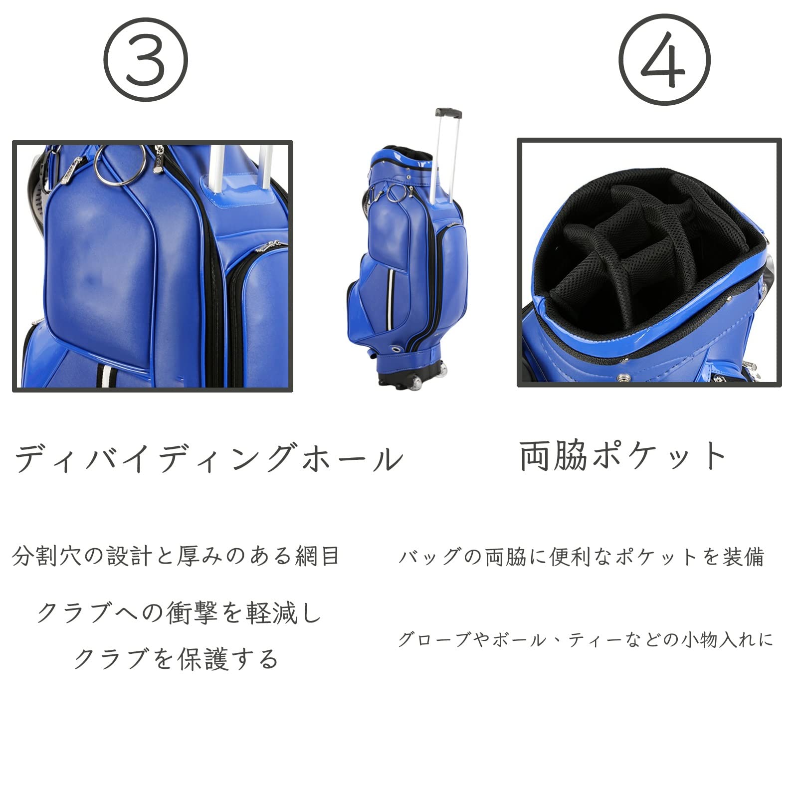 Amazon.co.jp: Golf スタンドバッグ PUレザー スポーツゴルフバッグ