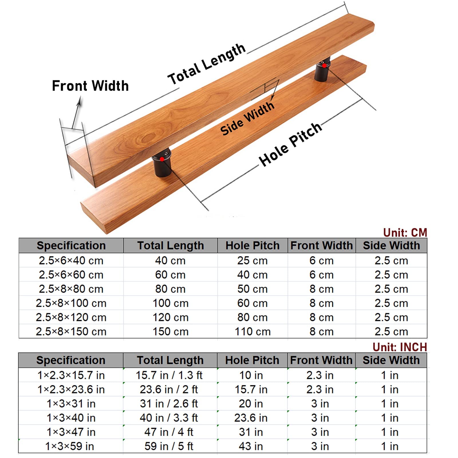 Rustykalny drewniany uchwyt do drzwi przesuwnych, 80 cm w kształcie litery H dwustronny push-pull do drzwi wejściowych wewnątrz/na zewnątrz, sprzęt do drzwi szopy biurowej i ogrodowej