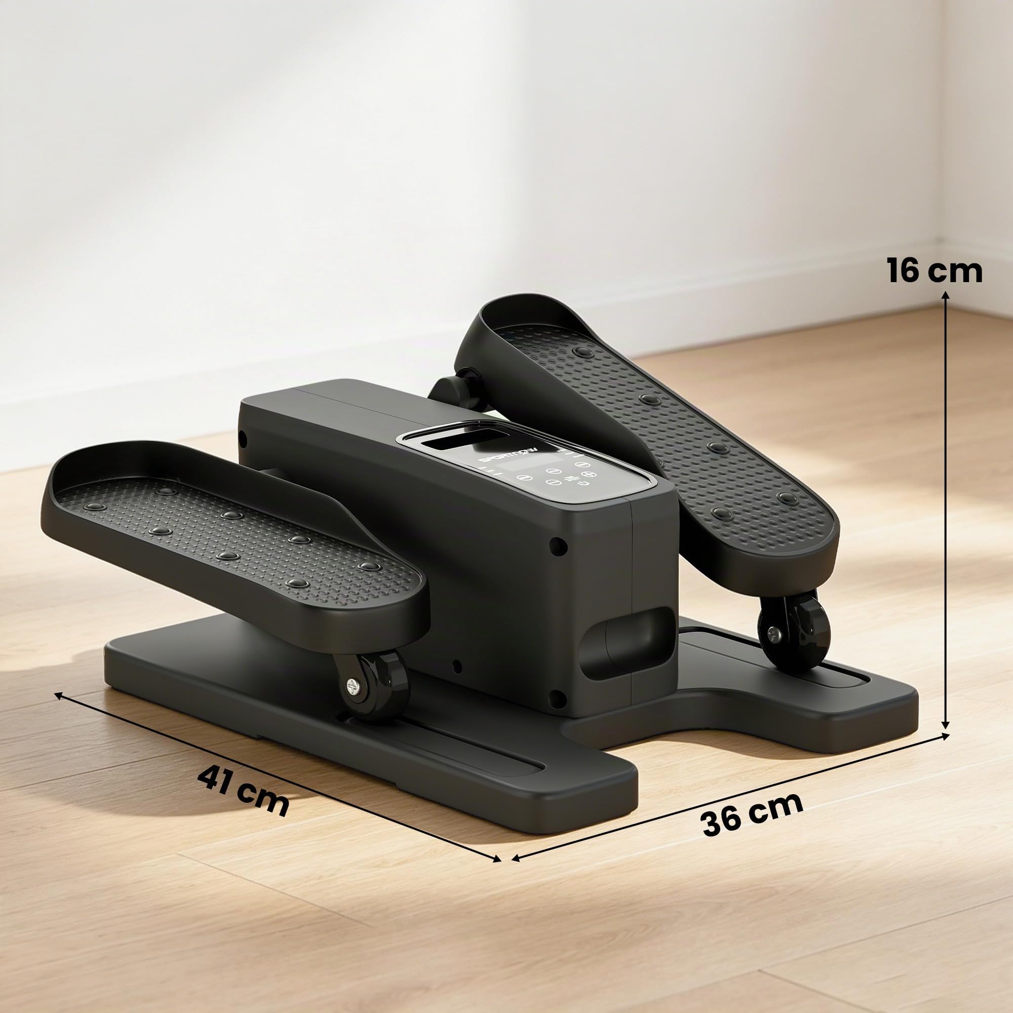 SPORTNOW Mini Ellittica da Scrivania Pedaliera Elettrica per Anziani | Modalità Manuale e Automatica, 12 Velocità Regolabili, Stepper Portatile, con Telecomando, Monitor LED, per la Casa