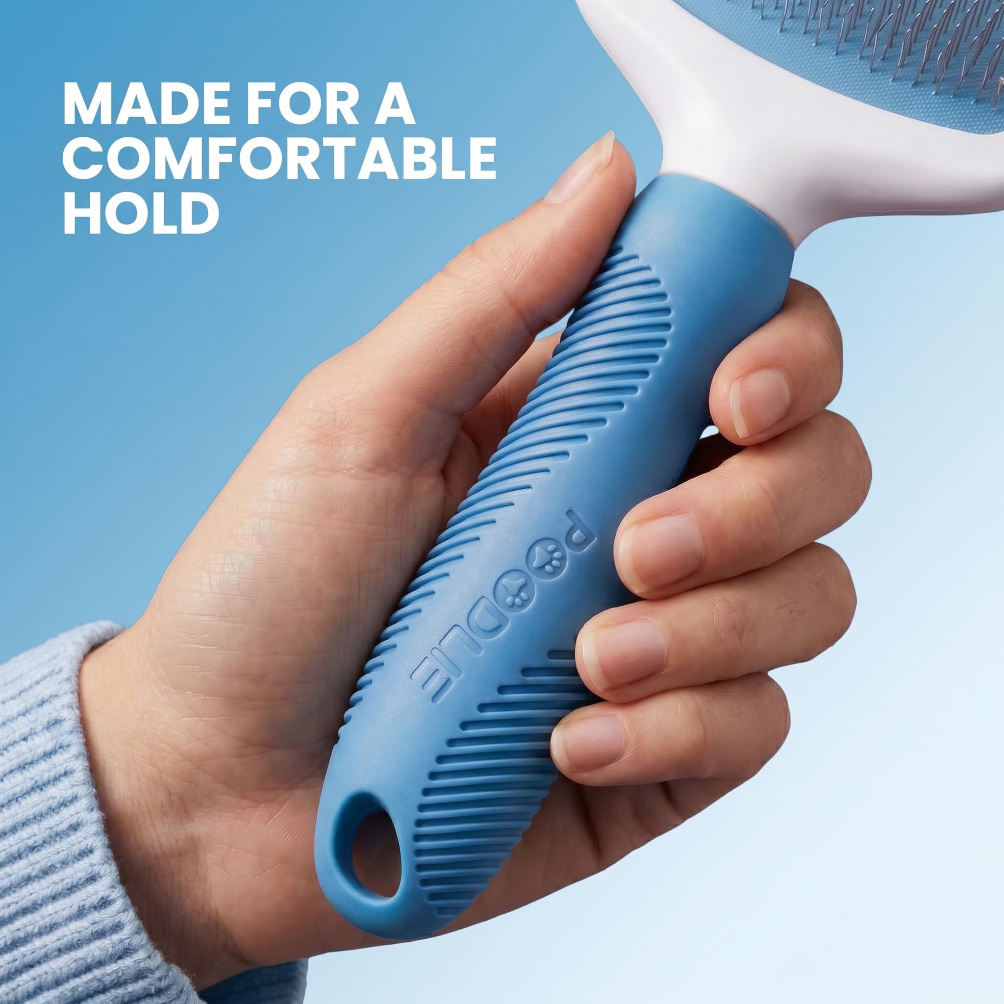 Poodle Pet - Cepillo para perros, gatos, conejos, cepillo para perros para pelo mate/suelto, pelaje, nudo, cepillo para garabatos para perros, pelo corto y largo, cepillo para perros para el aseo de