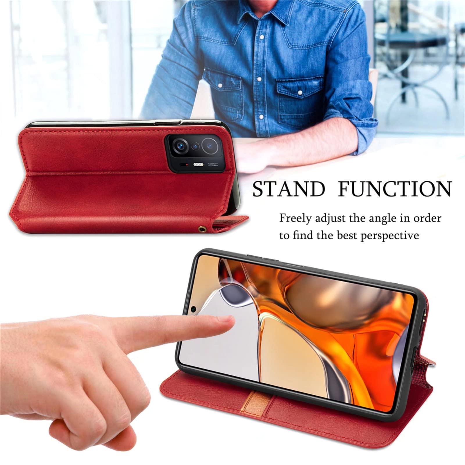 TingYR Cover per Realme C20A, Flip Custodia Carte di Credito da Funzione Stand, Anti-Slip Slot Portafoglio Flip Protettivo Dell'ente Completo Slim Fit Cover.(Blu