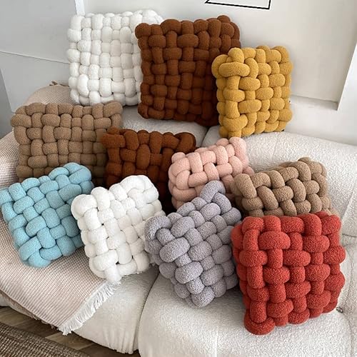 Miniatura 2 de Almohada cuadrada de felpa con nudo, cojín de peluche para decoración del hogar, oficina, sofá, jardín, automóvil, almohadas para habitación de