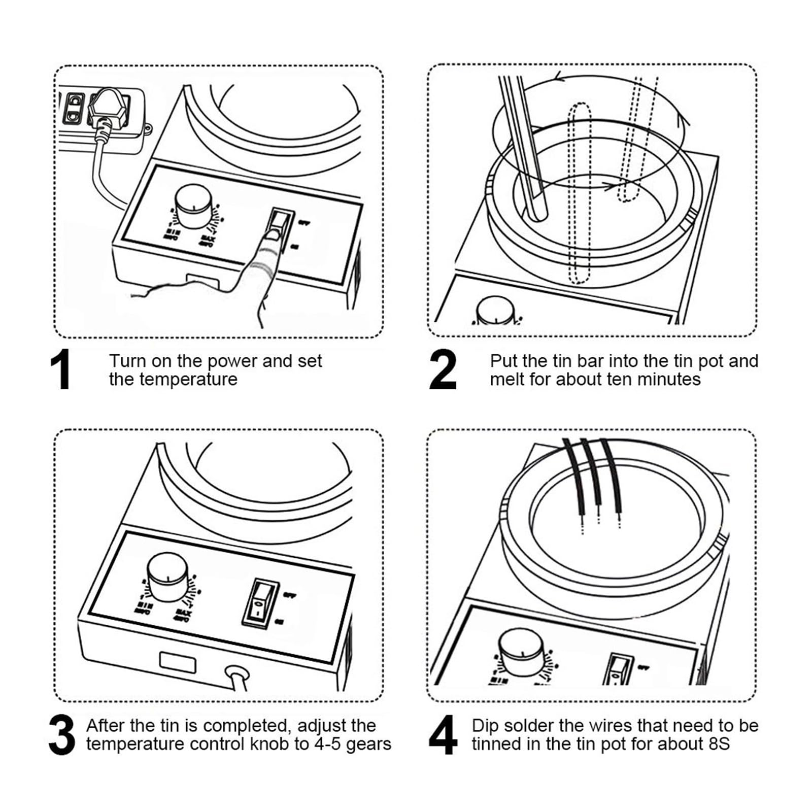 Crogiolo Per Saldatura KUMIAN - Stufa A Stagno Con Temperatura Regolabile | Per Metalli A Basso Punto Di Fusione