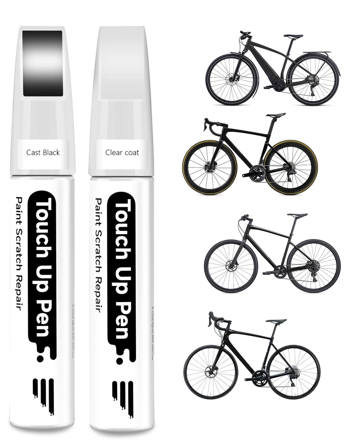 PARTS4EV Cast Black-Gloss Fahrradlack – Ausbesserungslack mit Klarlack für Specialized – Lackstift für Metall und Kunststoff – Hochdeckender Reparaturlack Auto & Motorrad