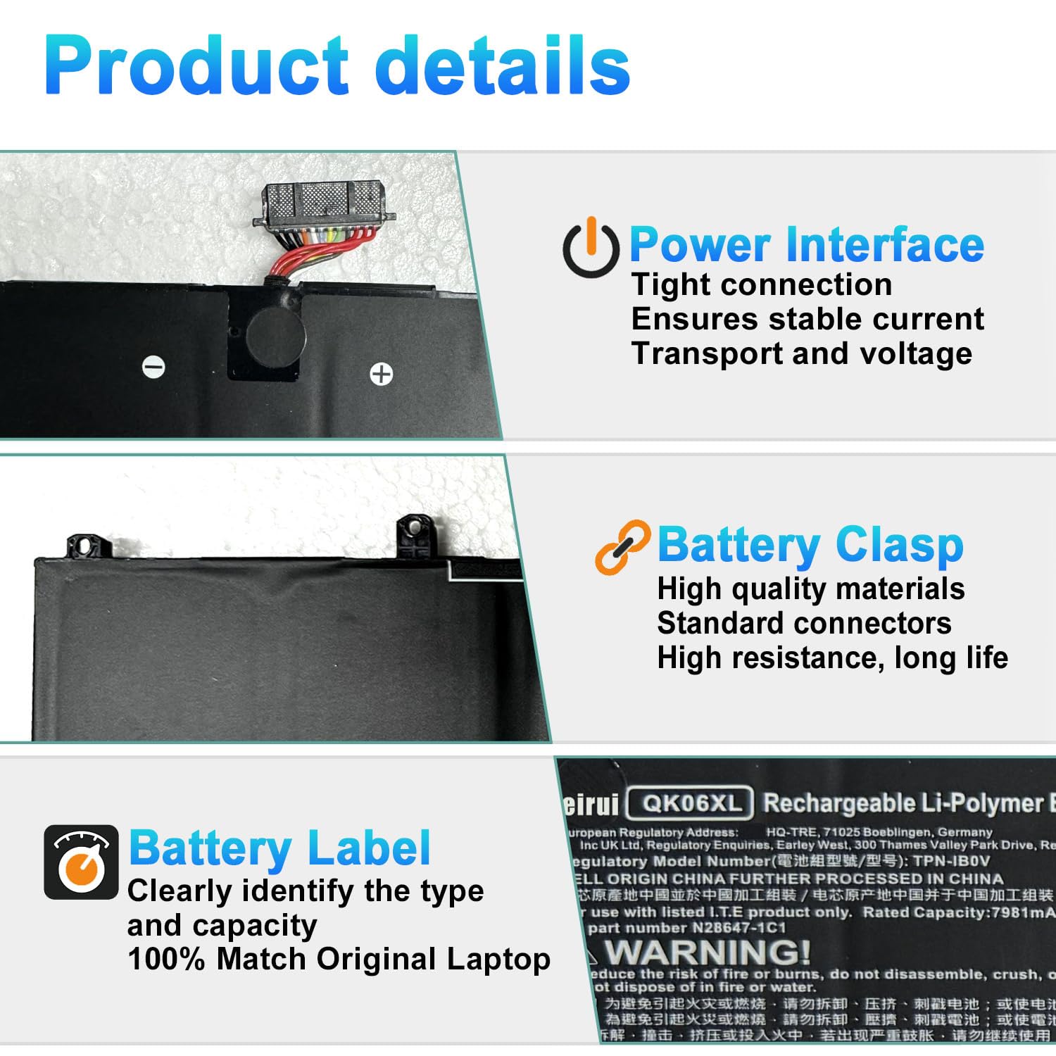 Amazon.com: Kappir BOWEIRUI QK06XL N28832-005 Battery Replacement