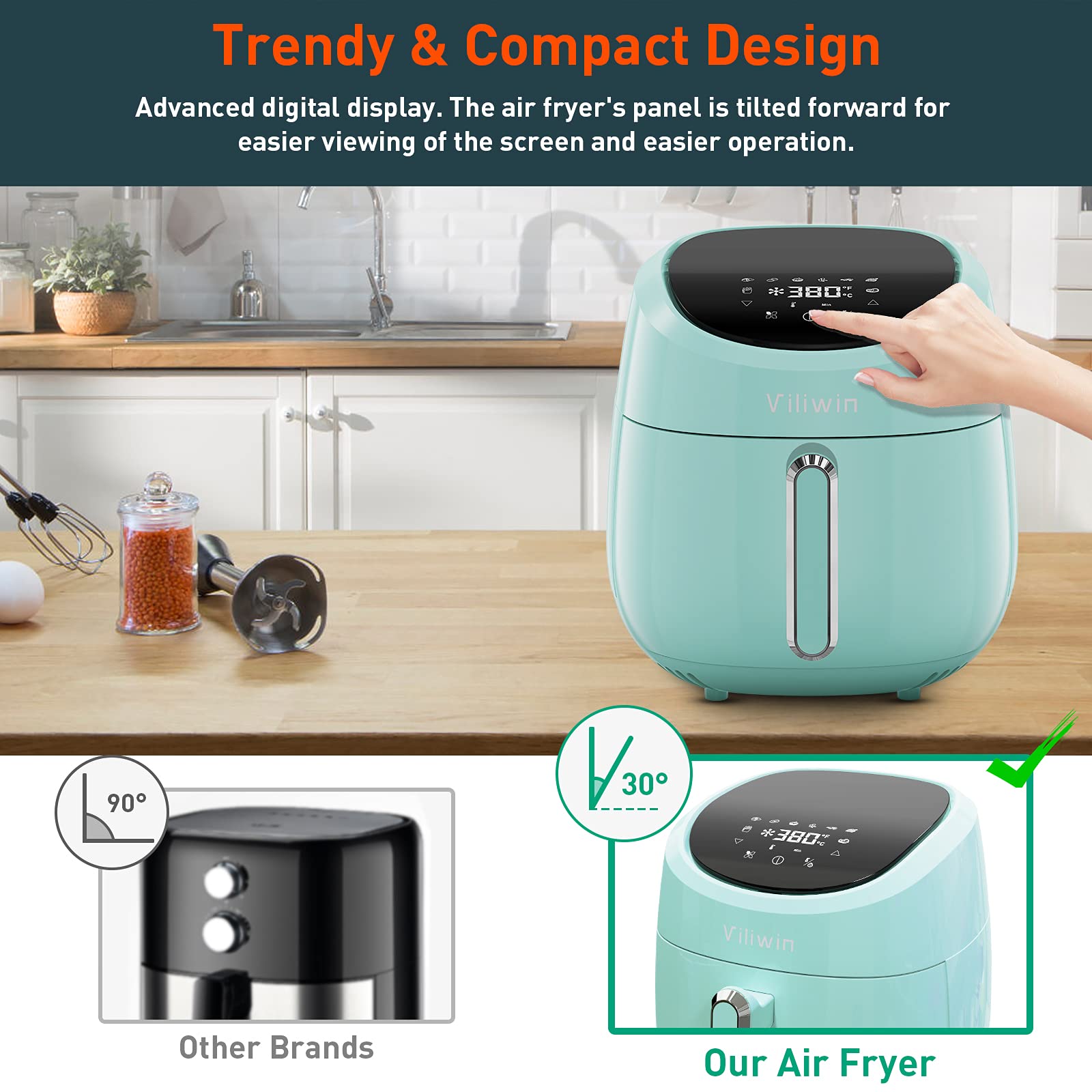 Air Fryer, 4.5 QT AirFryer Electric Hot Air Fryers Oven Oilless Cooker