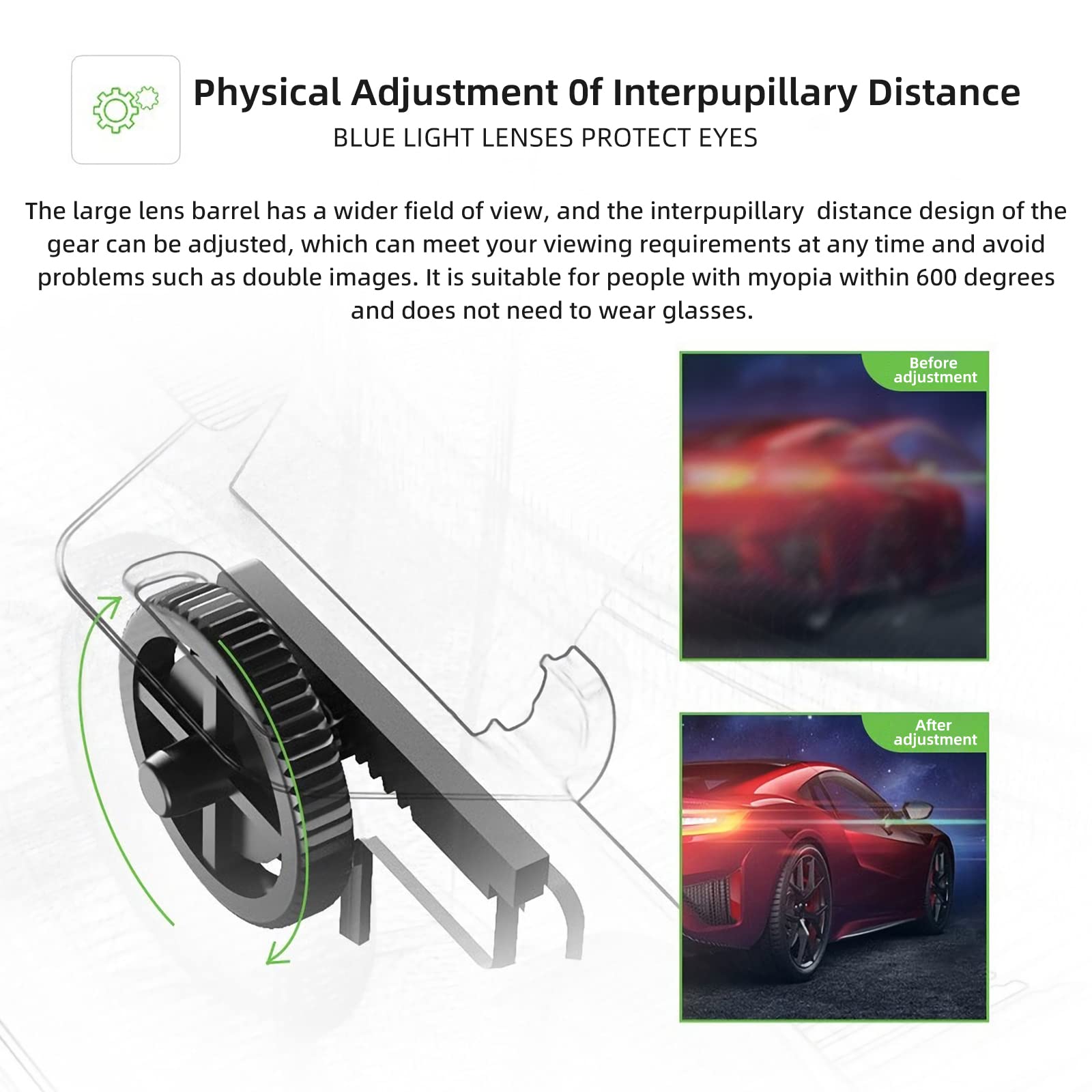 3D VR Gafas de Realidad Virtual, Disfruta de los Mejores Juegos y Videos (con Controlador Bluetooth), Compatible 5 Inch - 7 Inch Pulgadas Smartphone Amplia compatibilidad por Android/Phone