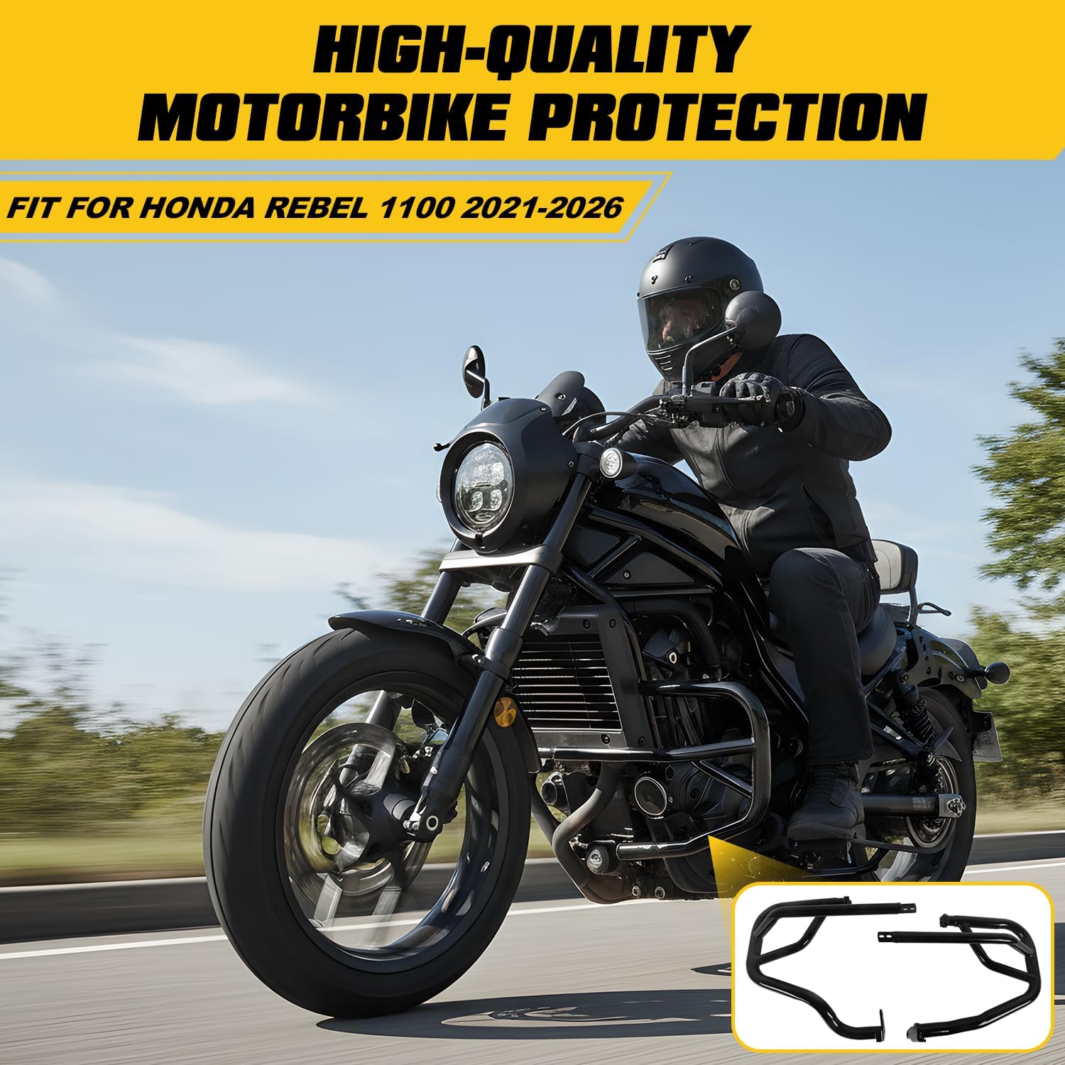 Motorcycle Engine Guard Crash Bar for Honda CMX1100 CM1100 Rebel 1100 2021 2022 2023 2024 2025 2026 Highway Bumper Falling Body Frame Side Protection Set