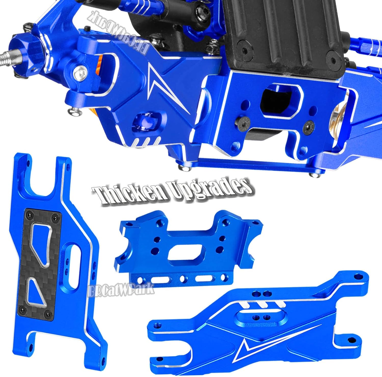 RC Upgrades Part for 1/10 Rustler Stampede (VXL) 2WD,A-Arm,Shock,Drive Shaft,Caster Block,Steering Blocks,Stub Axle Carriers,Steering Bellcranks,Links,Shock Tower,Front Bulkhead,Navy Blue