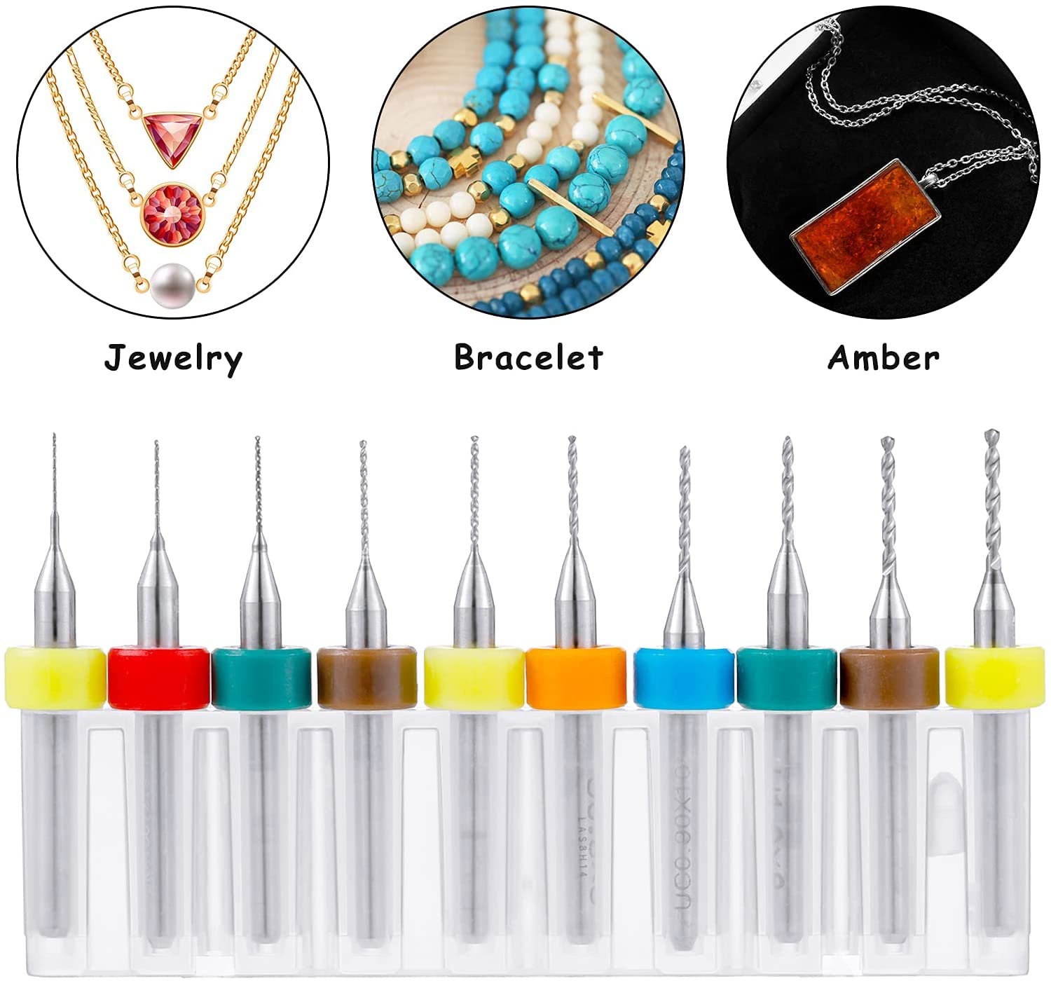 30 pezzi Punte da PCB Micro,Mini Trapano 0,3/0,4/0,5/0,6/0,7/0,8/0,9/1/1,1/1,2 mm Punta Twist Bits per Circuiti Stampati,Ambra,Cera d'api,Plastica,Gioielleria,Incisione
