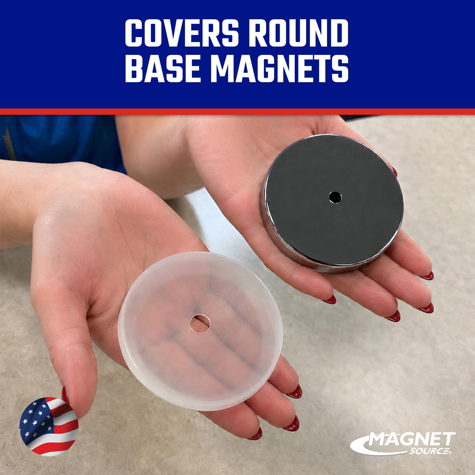 Master Magnetics RC-RB80X25 Rubber Cover for Round Base Magnet Fastener, 3.20" Diameter, White (Pack of 25) — Amazon image 3