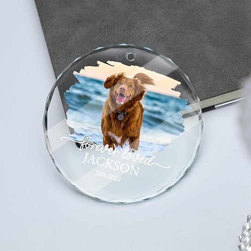 Miniatura 4 de Adorno de cristal conmemorativo personalizado para mascotas, regalo de pérdida de mascotas, recuerdo de perro, foto personalizada de mascota, regalo