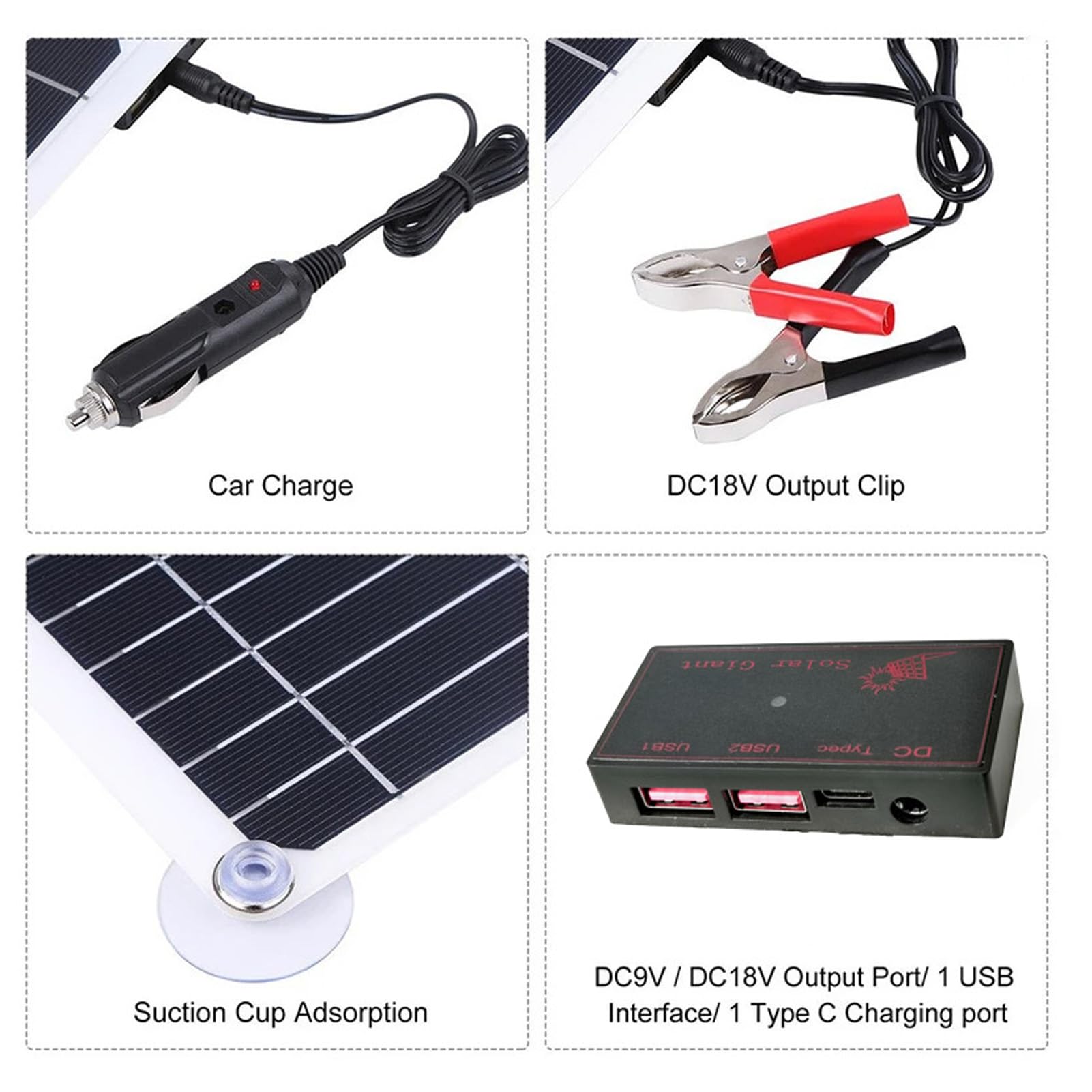 Panneau solaire portable monocristallin à haute efficacité 40W Chargeur solaire pliable avec ports USB pour la randonnée en camping Activités extérieures légères résistantes à