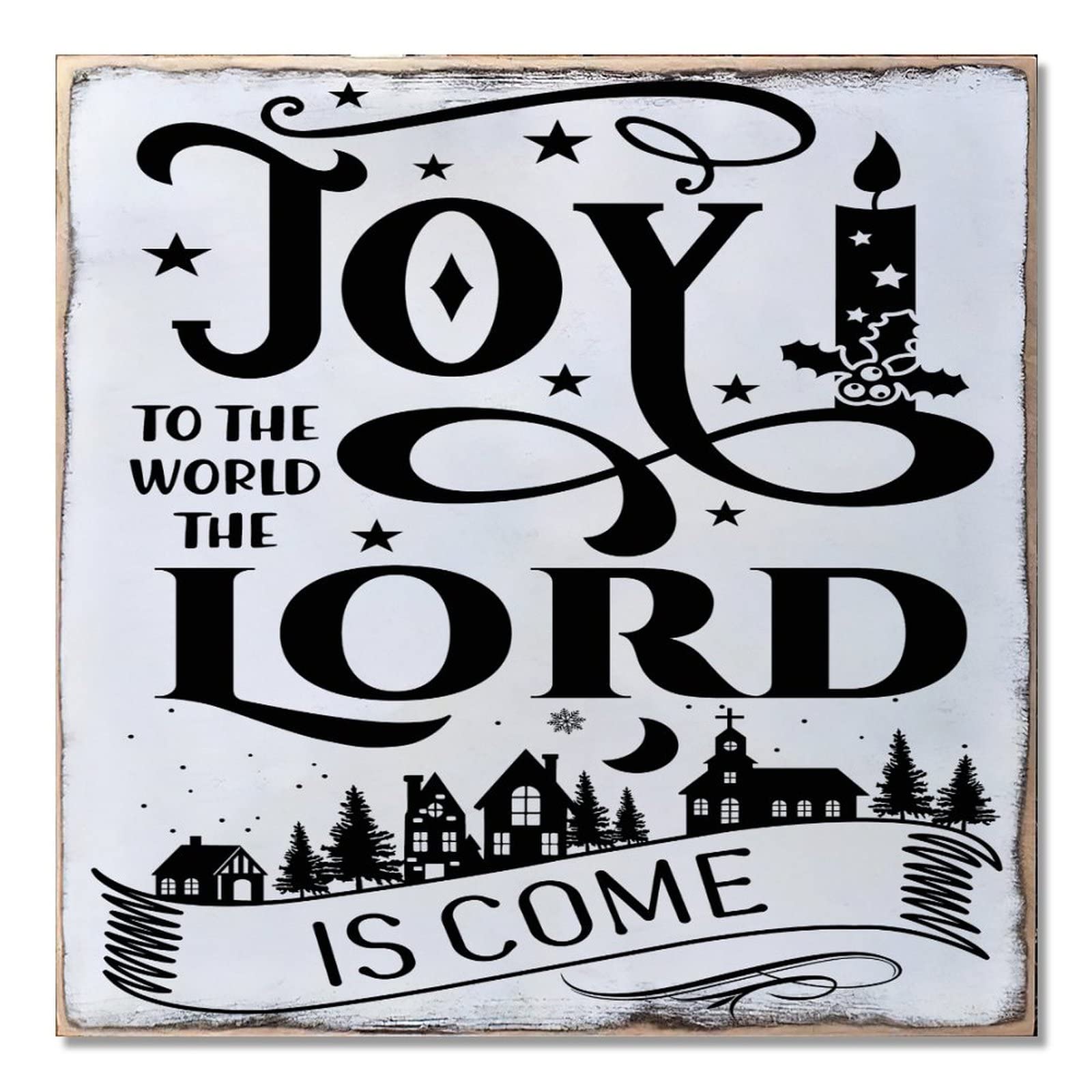 Plaque en bois Joy to the World, le cadeau idéal pour illuminer les maisons à Noël