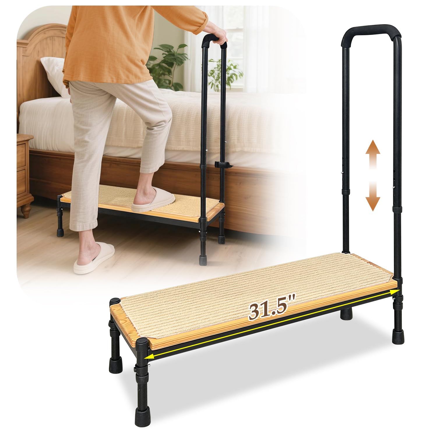 Amazon.com: Medical Step Stool with Handle for Elderly Bed Steps