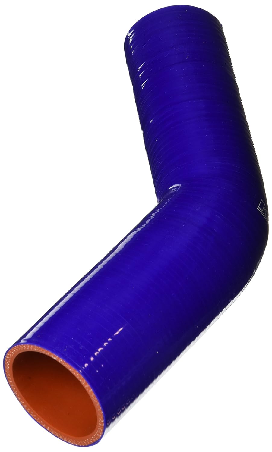 HPS HTSER45-175-200-BLUE Silicone High Temperature 4-ply Reinforced 45 degree Elbow Reducer Coupler Hose, 75 PSI Maximum Pressure, 4" Leg Length on each side, 1-3/4" > 2" ID, Blue