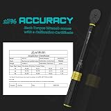 ANPUDS Clé Dynamométrique 3/8", Clé de Torsion 5-50Nm, 26 Pièces Kit D'entretien pour Vélo y Moto avec 100/150mm Extension, 3/8"-1/4" Adaptateur, Douilles à Bougie, Cardan universel, Hex und Torx - 3