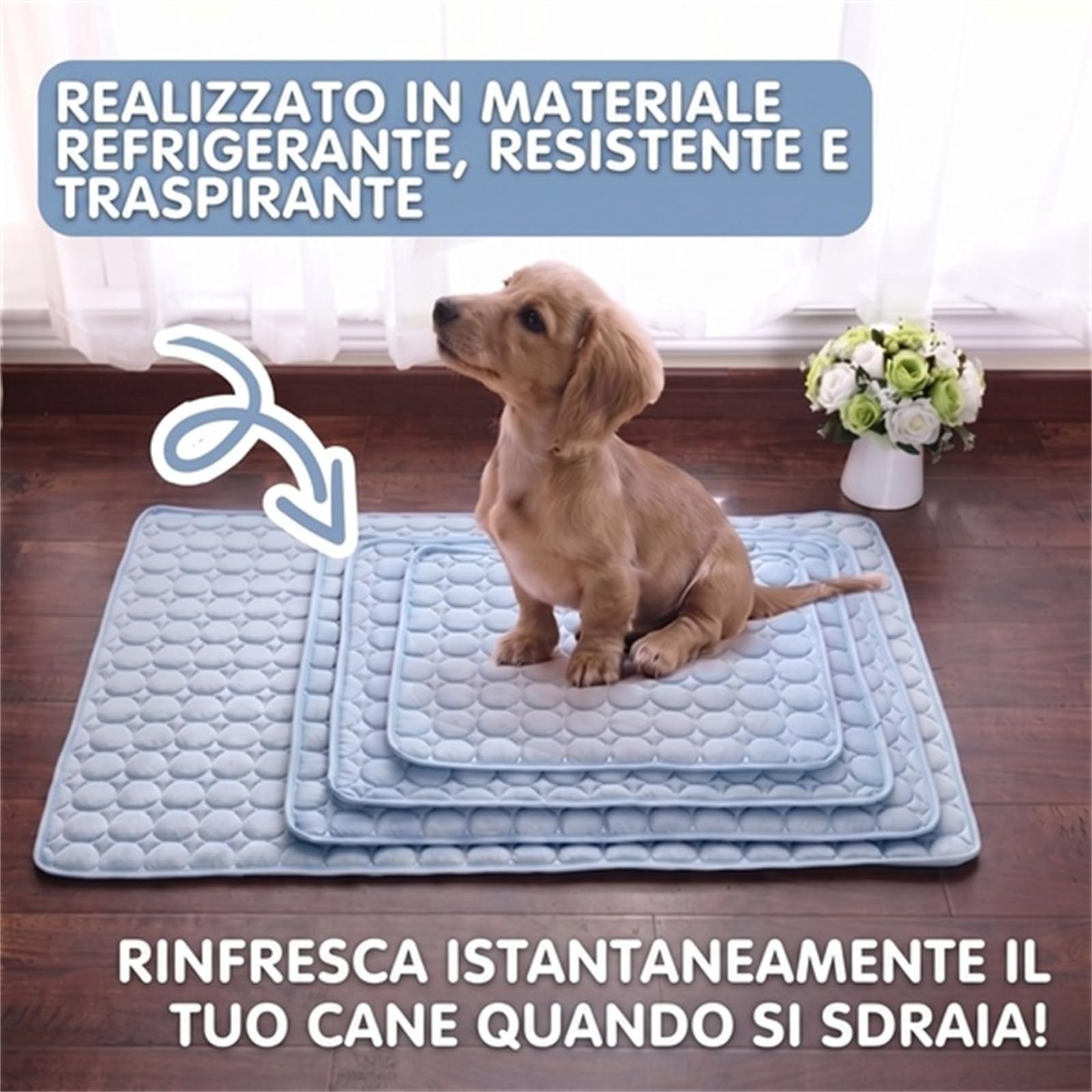Coolnap Tappetino Rinfrescante Cani Raffreddante Estivo | Impermeabile, antigraffio, superficie fresca, facile da pulire, adatto agli animali domestici