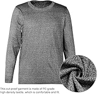 Vista 6 de Dioche Equipo de protección de 5 niveles con cuello redondo y camisa de manga larga, ropa de seguridad a prueba de cortes e inastillables (L)