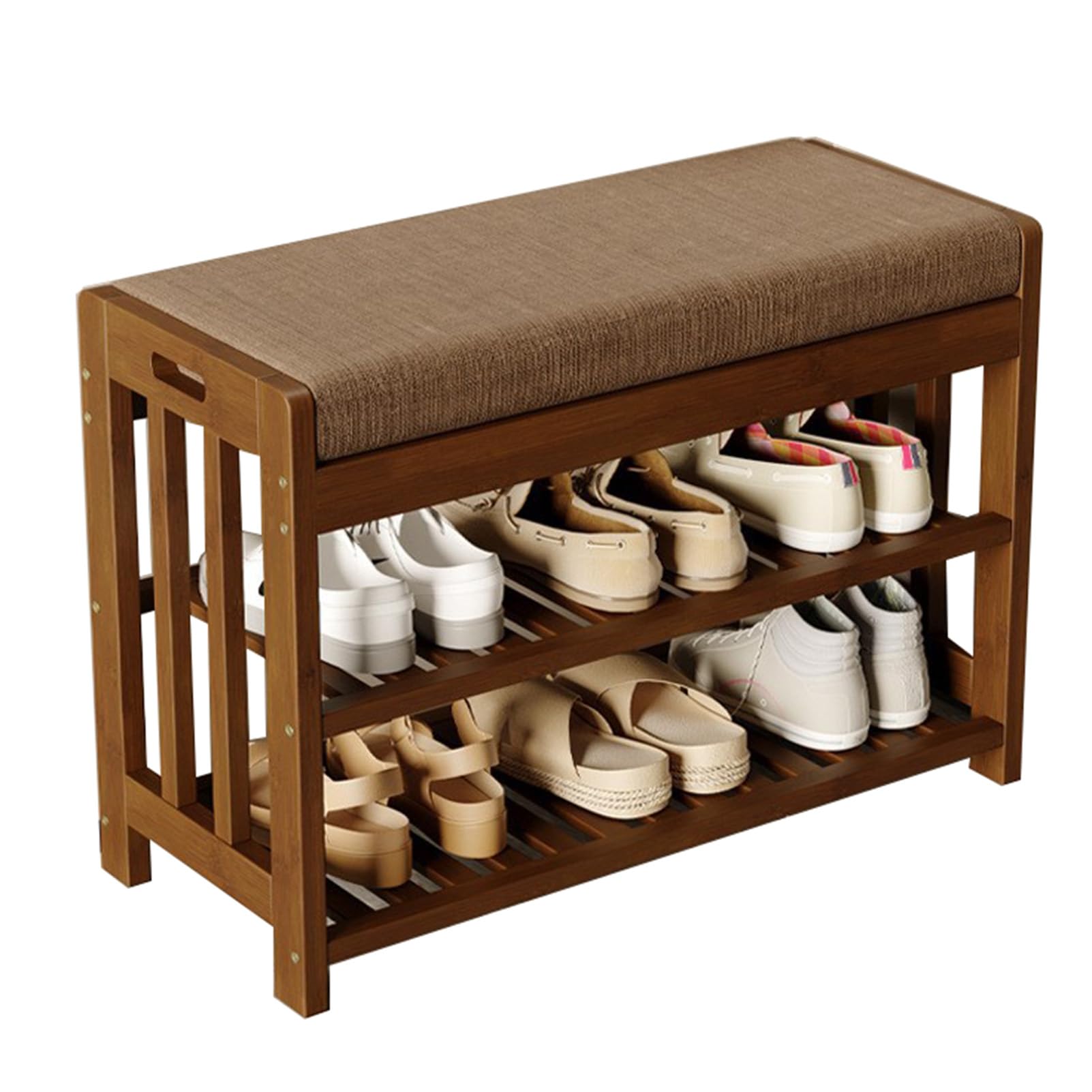 Banc à chaussures avec assise rembourrée 90x27x45cm pour entrée et couloir