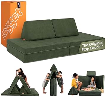 Nugget - The Original Play Couch for Kids - Modular Foam Children's Sofa for Playroom, Imagination, & Creative Open Ended Play - Washable & Convertible Playroom Furniture, Willow