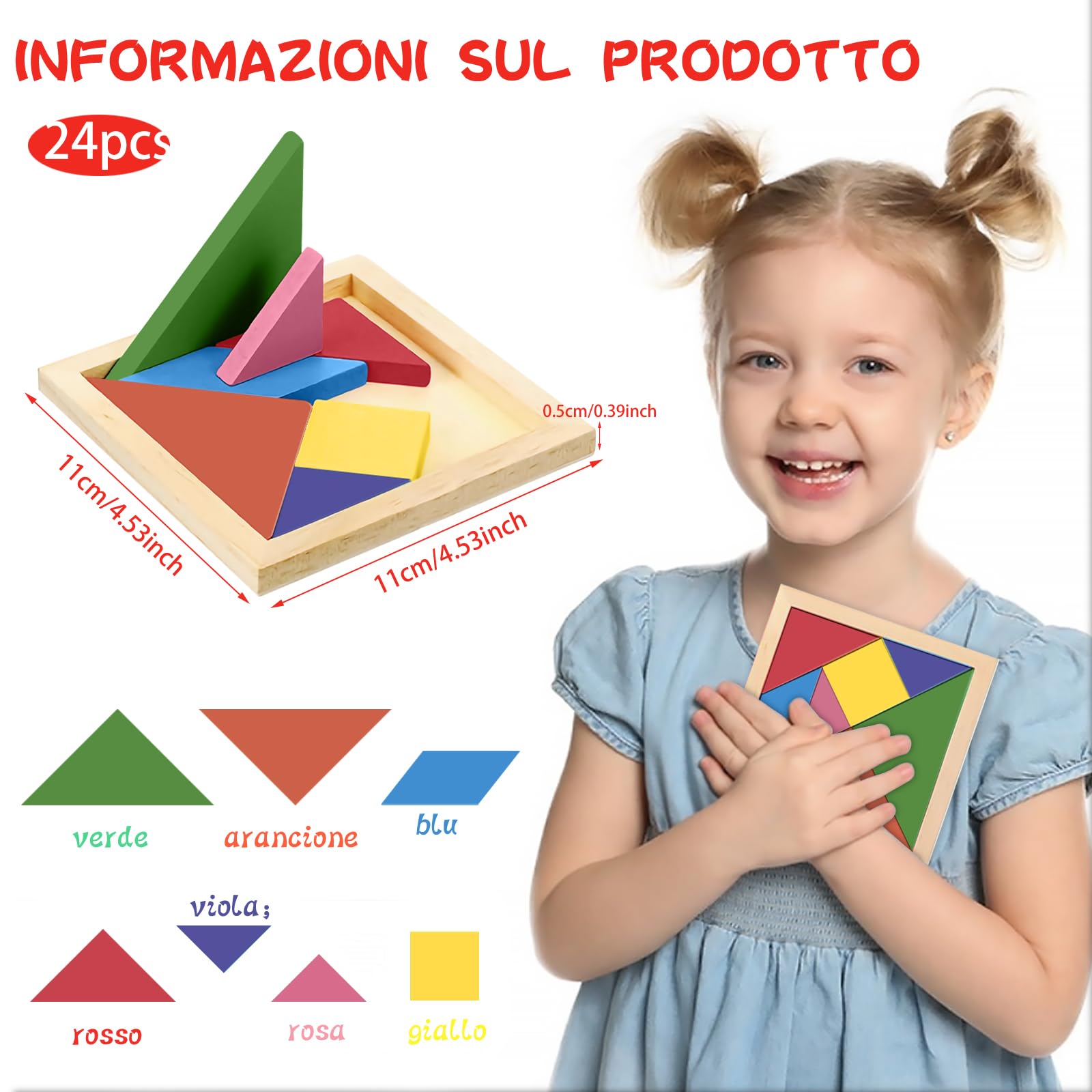 Tangram zestaw 24 gadżetów na urodziny dziecka, prezenty urodzinowe dla dzieci, fantastyczna gra logiczna, Tangram puzzle, prezenty dla dzieci