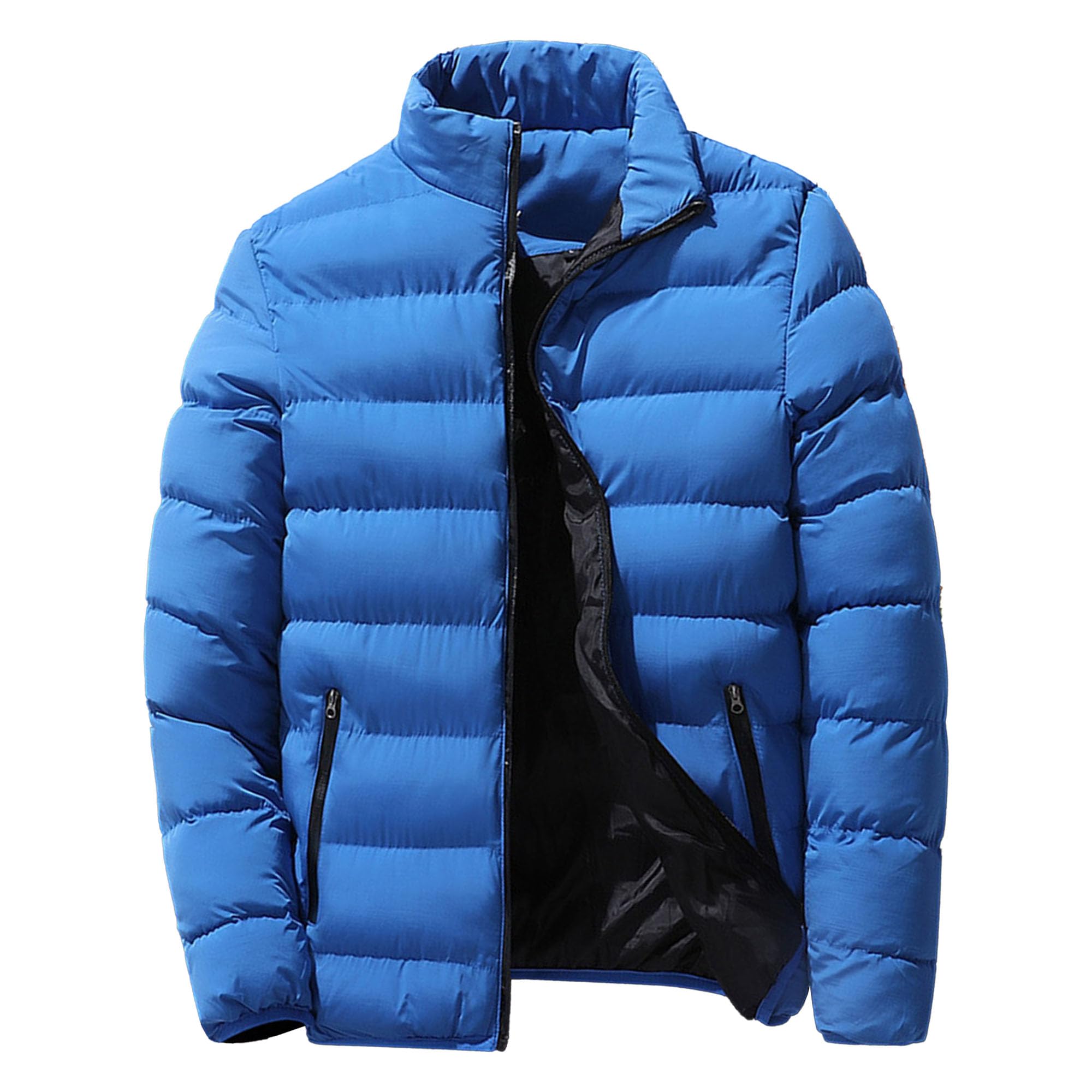 Maiyifu-GJ Mens Winter Down Coats Lightweight Warm Waterproof Thicken Jacket Winter Hiking Outerwear Blue 1 Medium