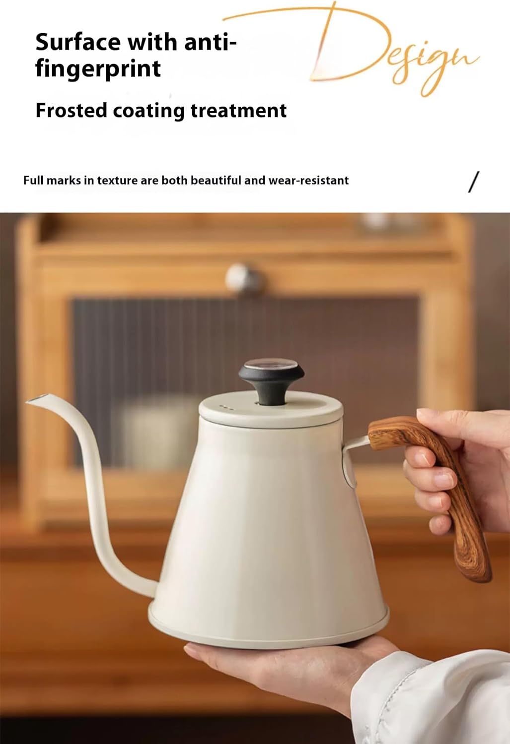 1100ml Stainless Steel Gooseneck Pour Over Kettle - Precision Spout for Perfect Coffee, Heat-Resistant Handle, Large Capacity & Rust-Proof for Home & Coffee Lovers