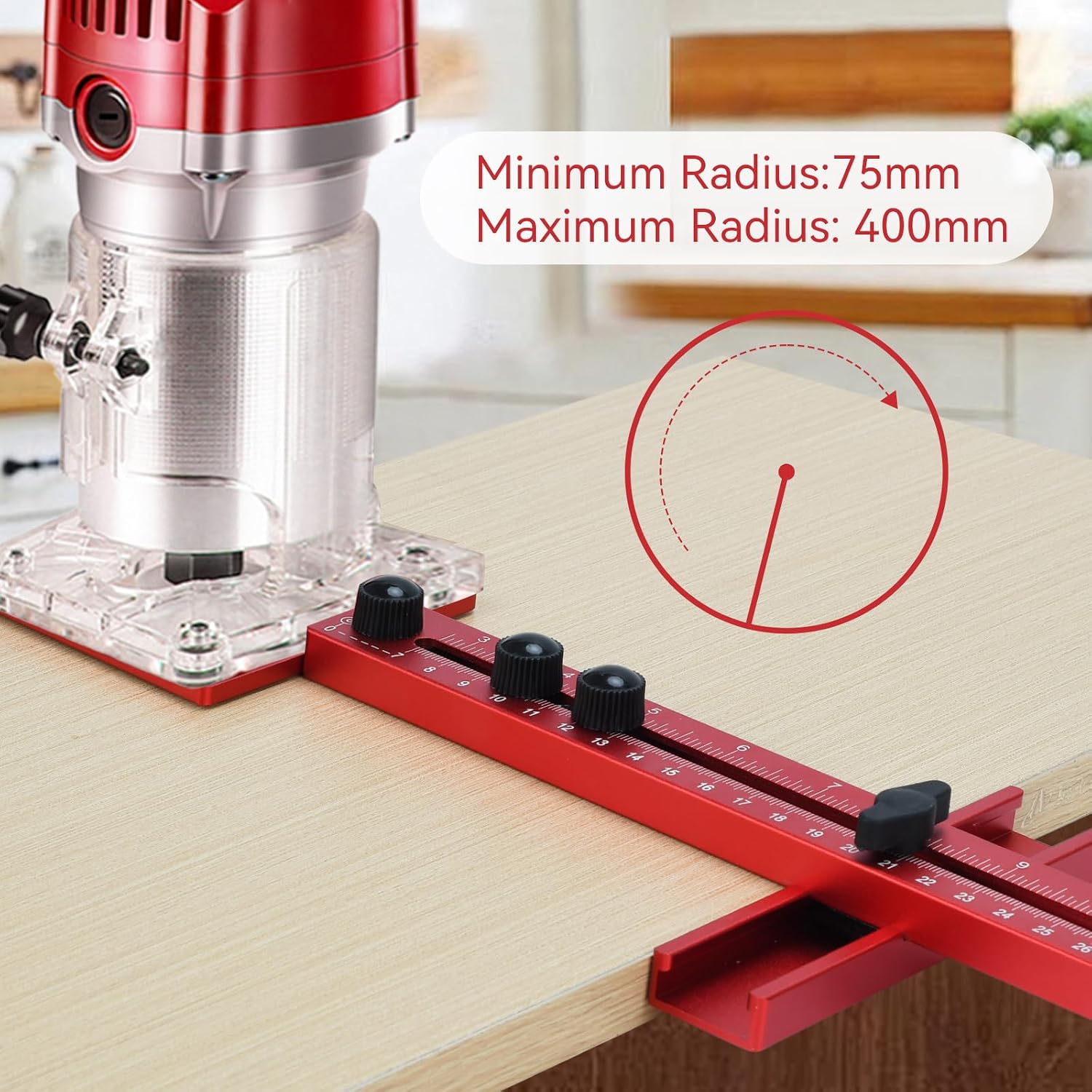 4 in 1 Router Milling Groove Bracket, Aluminum Alloy | Router Circle Cutting Jig, For Woodworking, Cabinet Hardware, Woodworking Tool