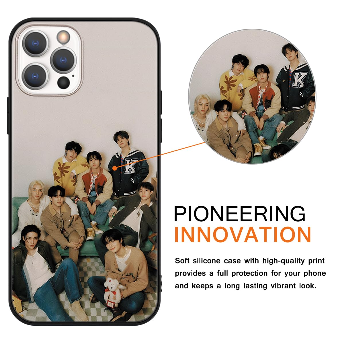 Funda Para Redmi Note 14 5g Nurkorki 2 Piezas Negro Funda Para Xiaomi Redmi Note 13 5G 6,67",KPOP Stray Kids Boys Skzoo Lindo Diseño Case,Carcasa Protección Para Cartoon Silicona Bumper Cover Para